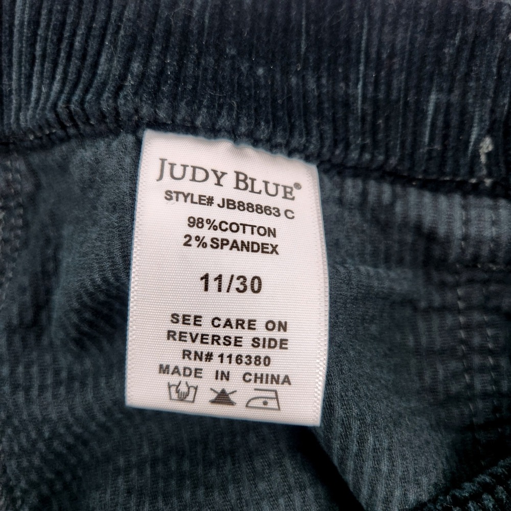 Judy Blue Jogger Corduroy Pants Women 11/30 Dark Green Stretch Tapered JB88863 C - Picture 4 of 8